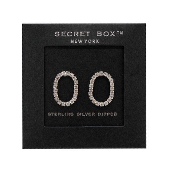 Oval CZ Stud Earrings - Picture 1 of 2